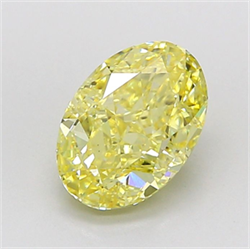 Picture of Lab Grown Diamond 2.02 Carats, Oval with  Cut, Fancy Intense Yellow Color, VS1 Clarity and Certified by IGI