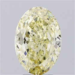 Picture of Lab Grown Diamond 4.04 Carats, Oval with  Cut, Fancy Intense Yellow Color, VVS2 Clarity and Certified by IGI