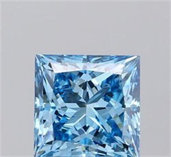 Picture of Lab Grown Diamond 1.68 Carats, Princess with  Cut, Fancy Vivid Blue Color, VS1 Clarity and Certified by IGI
