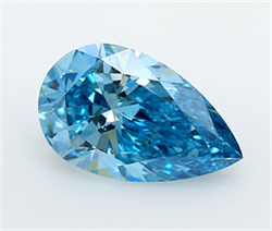 Picture of Lab Grown Diamond 2.10 Carats, Pear with  Cut, Fancy Vivid Blue Color, VVS2 Clarity and Certified by IGI