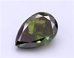 Picture of Lab Grown Diamond 2.09 Carats, Pear with  Cut, Fancy Vivid Green Color, VS2 Clarity and Certified by IGI
