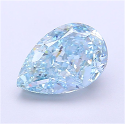 Picture of Lab Grown Diamond 1.76 Carats, Pear with  Cut, Fancy Vivid Blue Color, VS1 Clarity and Certified by IGI