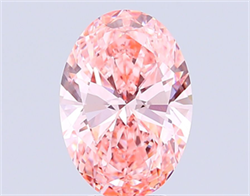 Picture of Lab Grown Diamond 6.01 Carats, Oval with  Cut, Fancy Vivid Pink Color, VVS2 Clarity and Certified by IGI