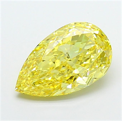 Picture of Lab Grown Diamond 3.09 Carats, Pear with  Cut, Fancy Intense Yellow Color, VS1 Clarity and Certified by IGI