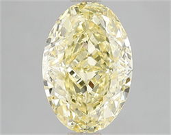 Picture of Lab Grown Diamond 3.10 Carats, Oval with  Cut, Fancy Vivid Yellow Color, VS2 Clarity and Certified by IGI