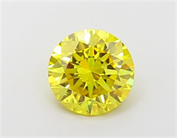 Picture of Lab Grown Diamond 1.20 Carats, Round with Ideal Cut, Fancy Vivid Yellow Color, VVS1 Clarity and Certified by IGI