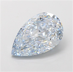 Picture of Lab Grown Diamond 3.04 Carats, Pear with  Cut, Fancy Intense Blue Color, VVS2 Clarity and Certified by IGI