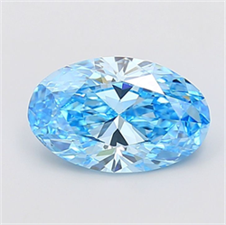 Picture of Lab Grown Diamond 3.01 Carats, Oval with  Cut, Fancy Vivid Blue Color, VS1 Clarity and Certified by IGI