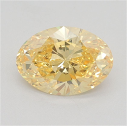 Picture of Lab Grown Diamond 1.23 Carats, Oval with  Cut, Fancy Vivid Yellow Color, VVS2 Clarity and Certified by IGI