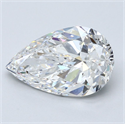 Diamante Natural 3.51 quilates, De pera , Color E, claridad SI1 y certificado GIA