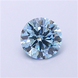 Picture of Lab Grown Diamond 1.49 Carats, Round with Very Good Cut, Fancy Vivid Blue Color, VVS2 Clarity and Certified by IGI
