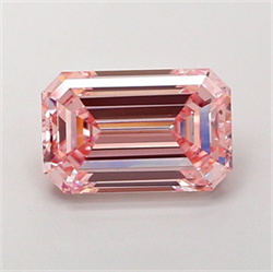 Picture of Lab Grown Diamond 3.10 Carats, Emerald with  Cut, Fancy Intense Pink Color, VS1 Clarity and Certified by IGI