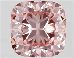 Picture of Lab Grown Diamond 3.02 Carats, Cushion with  Cut, Fancy Intense Pink Color, VS1 Clarity and Certified by IGI