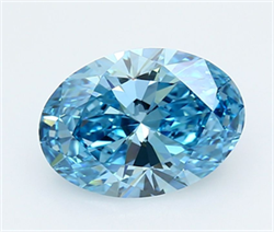 Picture of Lab Grown Diamond 2.55 Carats, Oval with  Cut, Fancy Vivid Blue Color, VVS1 Clarity and Certified by IGI