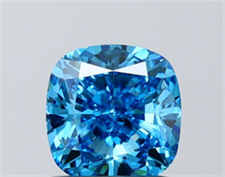 Picture of Lab Grown Diamond 1.42 Carats, CUSHION MODIFIED with  Cut, Fancy Vivid Blue Color, VVS2 Clarity and Certified by IGI