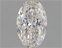 Natural Diamond 0.52 Carats, Oval with  Cut, F Color, VVS2 Clarity and Certified by GIA
