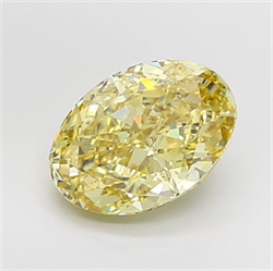 Picture of Lab Grown Diamond 5.00 Carats, Oval with  Cut, Fancy Intense Yellow Color, VS2 Clarity and Certified by IGI