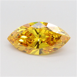 Picture of Lab Grown Diamond 1.50 Carats, Marquise with  Cut, Fancy Vivid Yellow Color, VS1 Clarity and Certified by IGI