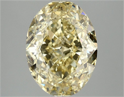 Picture of Lab Grown Diamond 4.05 Carats, Oval with  Cut, Fancy Intense Yellow Color, VS1 Clarity and Certified by IGI