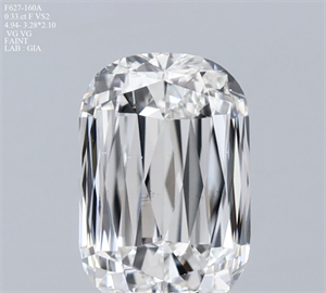 Picture of Natural Diamond 0.33 Carats, Cushion with  Cut, F Color, VS2 Clarity and Certified by GIA
