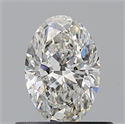 Natural Diamond 0.51 Carats, Oval with  Cut, H Color, SI2 Clarity and Certified by GIA