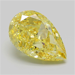 Picture of Lab Grown Diamond 5.17 Carats, Pear with  Cut, Fancy Vivid Yellow Color, VS1 Clarity and Certified by IGI