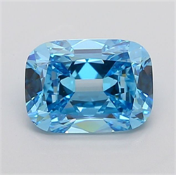 Picture of Lab Grown Diamond 3.09 Carats, Cushion with  Cut, Fancy Vivid Blue Color, VS1 Clarity and Certified by IGI
