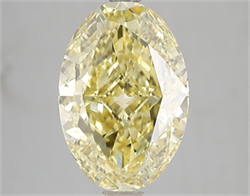 Picture of Lab Grown Diamond 5.00 Carats, Oval with  Cut, Fancy Vivid Yellow Color, VS2 Clarity and Certified by IGI
