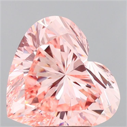 Picture of Lab Grown Diamond 3.59 Carats, Heart with  Cut, Fancy Vivid Pink Color, VS1 Clarity and Certified by IGI