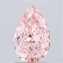 Picture of Lab Grown Diamond 1.95 Carats, Pear with  Cut, Fancy Vivid Pink Color, VVS2 Clarity and Certified by IGI