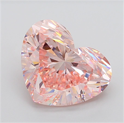 Picture of Lab Grown Diamond 10.53 Carats, Heart with  Cut, Fancy Intense Pink Color, VS1 Clarity and Certified by IGI