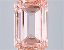 Picture of Lab Grown Diamond 10.00 Carats, Emerald with  Cut, Fancy Vivid Pink Color, VS2 Clarity and Certified by IGI