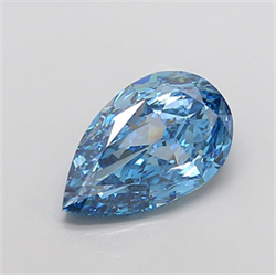 Picture of Lab Grown Diamond 4.89 Carats, Pear with  Cut, Fancy Vivid Blue Color, VS1 Clarity and Certified by IGI