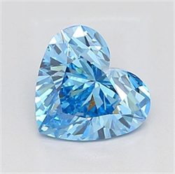 Picture of Lab Grown Diamond 2.09 Carats, Heart with  Cut, Fancy Vivid Blue Color, VS2 Clarity and Certified by IGI
