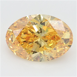 Picture of Lab Grown Diamond 2.37 Carats, Oval with  Cut, Fancy Vivid Yellow Color, VVS1 Clarity and Certified by IGI
