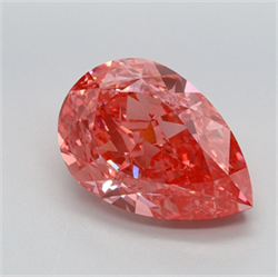 Picture of Lab Grown Diamond 5.04 Carats, Pear with  Cut, Fancy Vivid Pink Color, VS1 Clarity and Certified by IGI