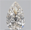 Natural Diamond 0.53 Carats, Pear with  Cut, H Color, VVS2 Clarity and Certified by IGI