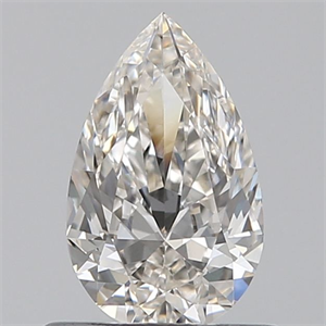 Picture of Natural Diamond 0.53 Carats, Pear with  Cut, H Color, VVS2 Clarity and Certified by IGI
