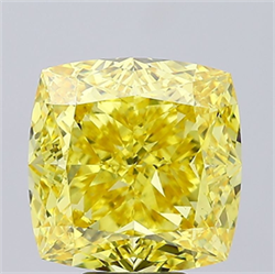 Picture of Lab Grown Diamond 8.56 Carats, CUSHION MODIFIED with  Cut, Fancy Vivid Yellow Color, VS1 Clarity and Certified by IGI