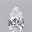 Natural Diamond 0.50 Carats, Pear with  Cut, D Color, VVS2 Clarity and Certified by GIA