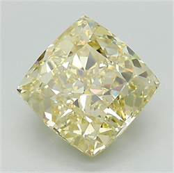 Picture of Lab Grown Diamond 2.68 Carats, CUSHION MODIFIED with  Cut, Fancy Light Yellow Color, VS1 Clarity and Certified by IGI