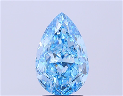 Picture of Lab Grown Diamond 2.60 Carats, Pear with  Cut, Fancy Vivid Blue Color, VS2 Clarity and Certified by IGI