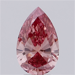 Picture of Lab Grown Diamond 3.00 Carats, Pear with  Cut, Fancy Vivid Pink Color, VS2 Clarity and Certified by IGI
