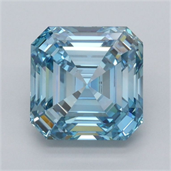 Picture of Lab Grown Diamond 2.04 Carats, Asscher with  Cut, Fancy Vivid Blue Color, VS1 Clarity and Certified by IGI