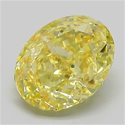 Picture of Lab Grown Diamond 1.87 Carats, Oval with  Cut, Fancy Intense Yellow Color, VVS2 Clarity and Certified by IGI