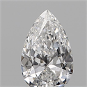 Natural Diamond 0.13 Carats, Pear with  Cut, H Color, IF Clarity and Certified by IGI