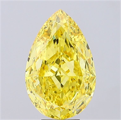 Picture of Lab Grown Diamond 8.65 Carats, Pear with  Cut, Fancy Vivid Yellow Color, VS1 Clarity and Certified by IGI