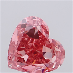 Picture of Lab Grown Diamond 5.69 Carats, Heart with  Cut, Fancy Vivid Pink Color, VVS2 Clarity and Certified by IGI