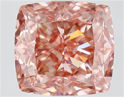 Picture of Lab Grown Diamond 4.14 Carats, CUSHION MODIFIED with  Cut, Fancy Vivid Pink Color, VVS2 Clarity and Certified by IGI