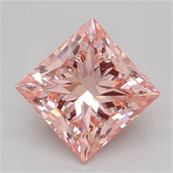 Picture of Lab Grown Diamond 2.01 Carats, Princess with  Cut, Fancy Vivid Pink Color, VS1 Clarity and Certified by IGI